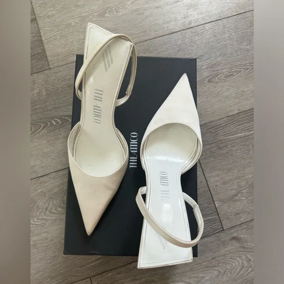 【関税込み】The Attico シルバー Ester ミュール Ester'' metallic white mule for Women | THE ATTICO®